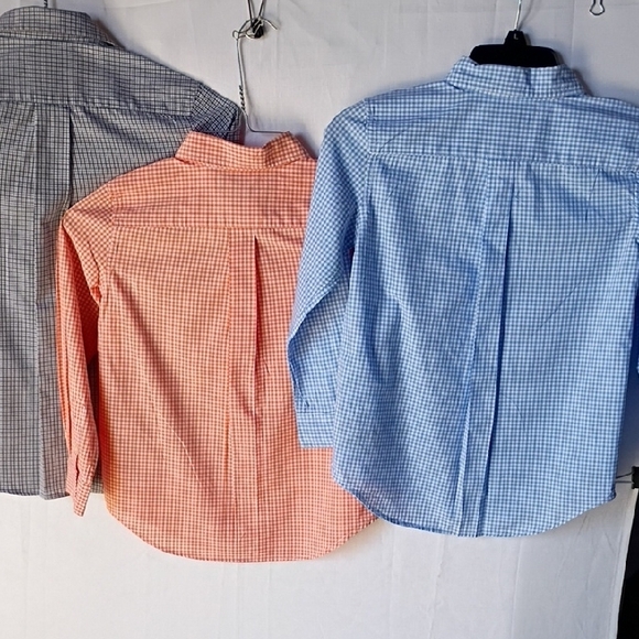 Ralph Lauren Bundle Kids Orange  Blue &  Grey Gingham Shirts Size 7  -grey 10 - Picture 11 of 16